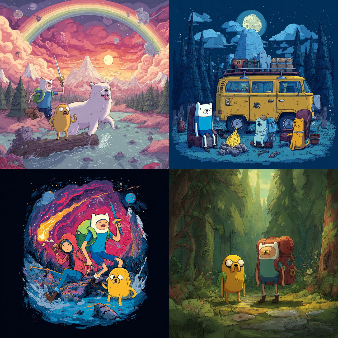 Adventure Time style, Midjourney V7, render 1 of 4