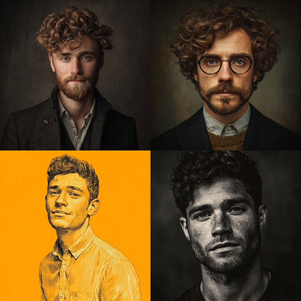 Advertising portrait style, Midjourney V7, render 1 of 4