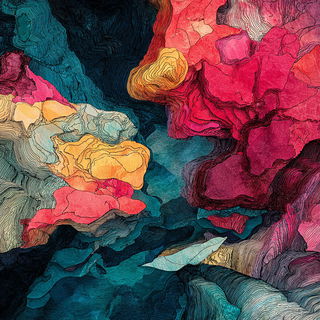 Tidemarbled Phyllonics style, Midjourney V7: abstract 3D render