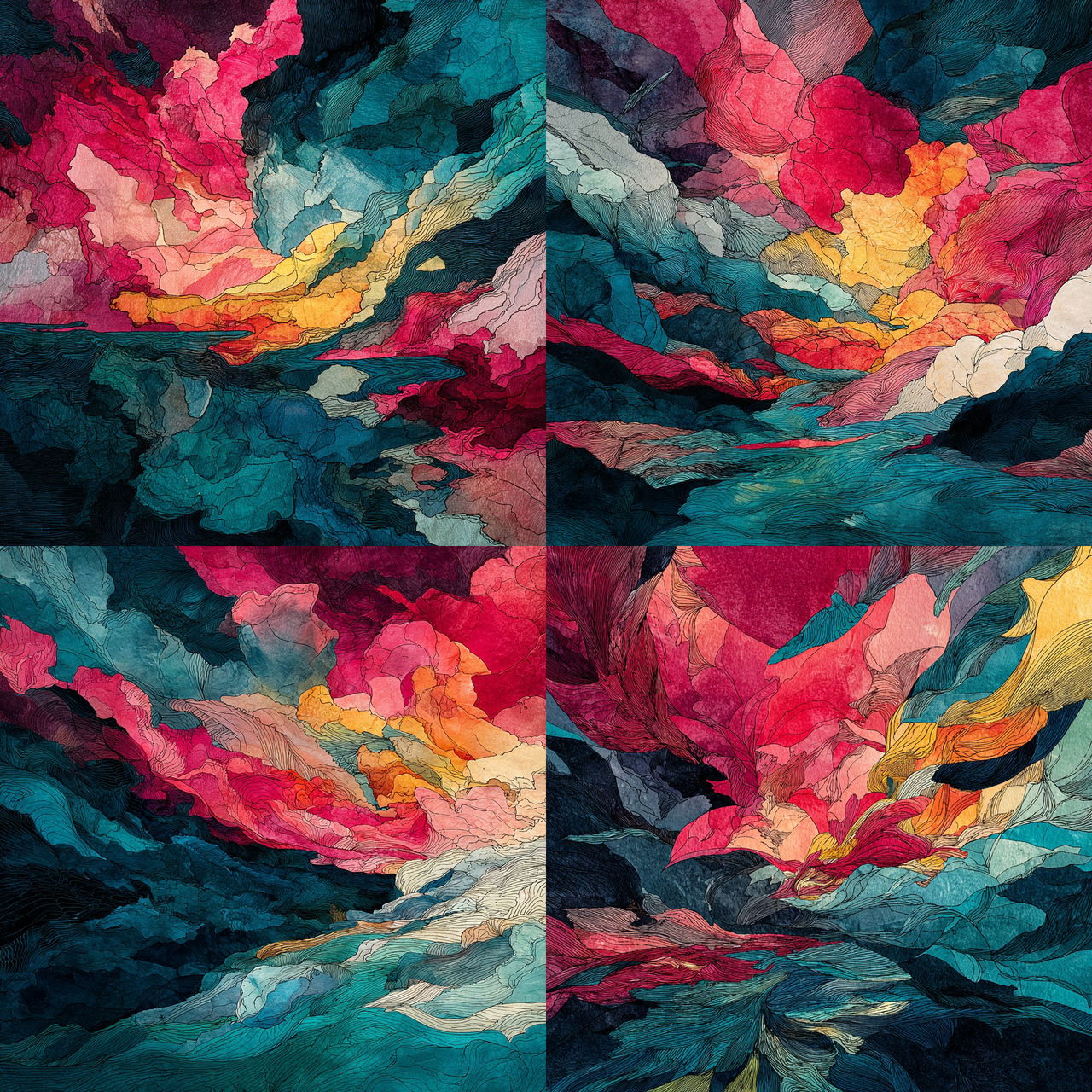Tidemarbled Phyllonics style, Midjourney V7, render 1 of 4