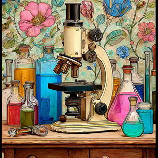 Chromafloric Storyline style, Midjourney V7: editorial illustration for popular scientific magazine cover