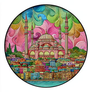Chromafloric Storyline style, Midjourney V7: bold minimalist logo design for Istanbul city municipal services
