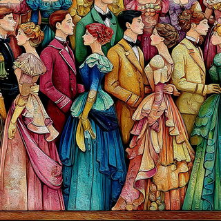 Chromafloric Storyline style, Midjourney V7: classical 18th-century oil painting