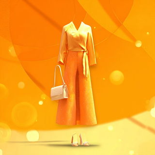 Saffron Megascape style, Midjourney V7: haute-couture fashion outfit