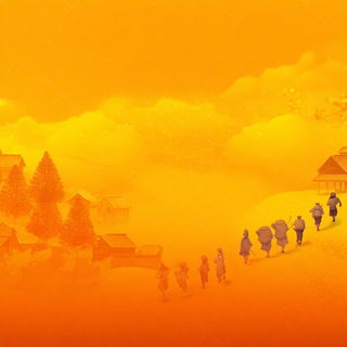 Saffron Megascape style, Midjourney V7: traditional folk art