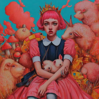 Crownmelting style, Midjourney V7: retro fairy-tale illustration