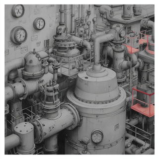 Crownmelting style, Midjourney V7: technical infrastructure blueprint schematics