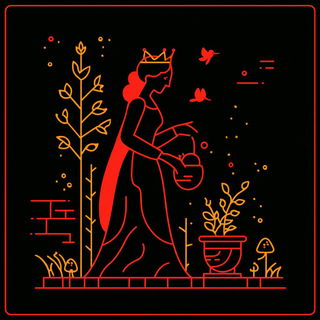 Cryoneon style, Midjourney V7: retro fairy-tale illustration