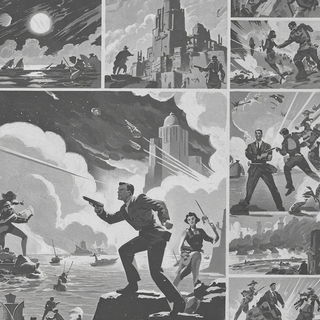 Kagaku Lanternworks style, Midjourney V7: black-and-white manga comic strip