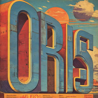 Kagaku Lanternworks style, Midjourney V7: typographic composition with large letters