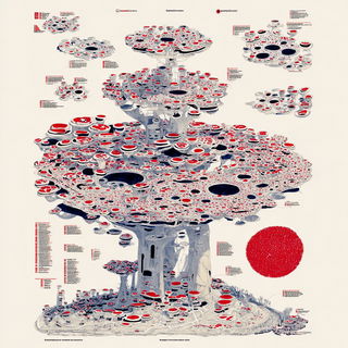 Inkredomap style, Midjourney V7: megacity with futuristic bioarchitecture