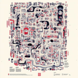 Inkredomap style, Midjourney V7: creative pattern composition