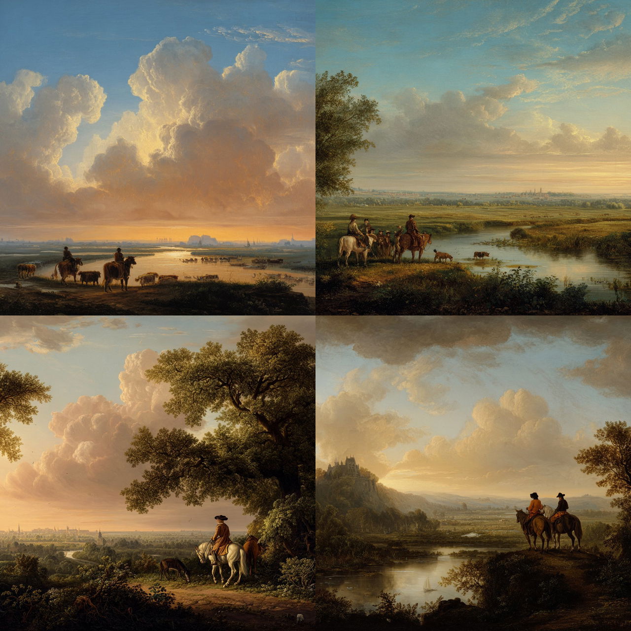 Aelbert Cuyp style, Midjourney V7, render 1 of 4