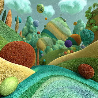 Masktopiary style, Midjourney V7: abstract 3D render