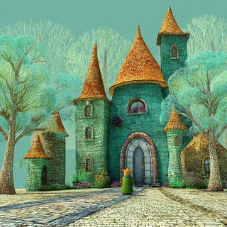Masktopiary style, Midjourney V7: retro fairy-tale illustration