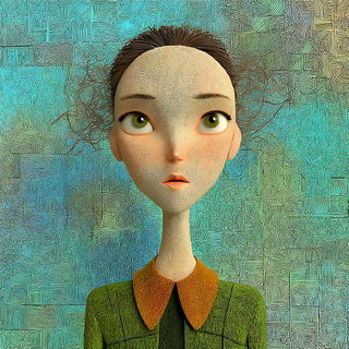 Masktopiary style, Midjourney V7: photographic portrait of female protagonist