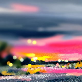 Rimeglow style, Midjourney V7: realistic landscape photograph of quiet dawn