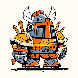 Cinderstitch style, Midjourney V7: concept art character design of retropunk steam knight