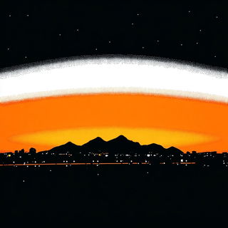 Cinderstitch style, Midjourney V7: realistic landscape photograph of quiet dawn