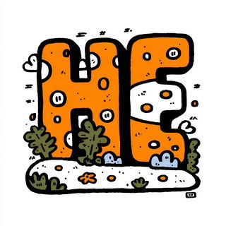 Cinderstitch style, Midjourney V7: typographic composition with large letters