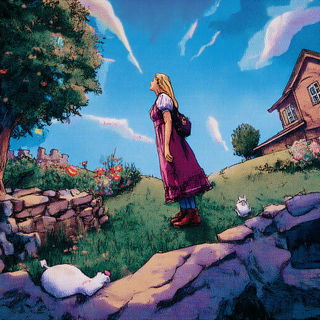 Chromolithomotion style, Midjourney V7: retro fairy-tale illustration