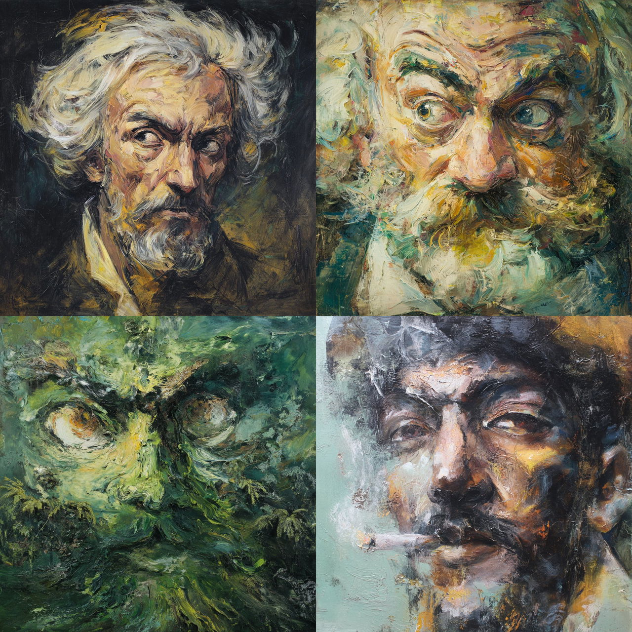 Affandi style, Midjourney V7, render 1 of 4