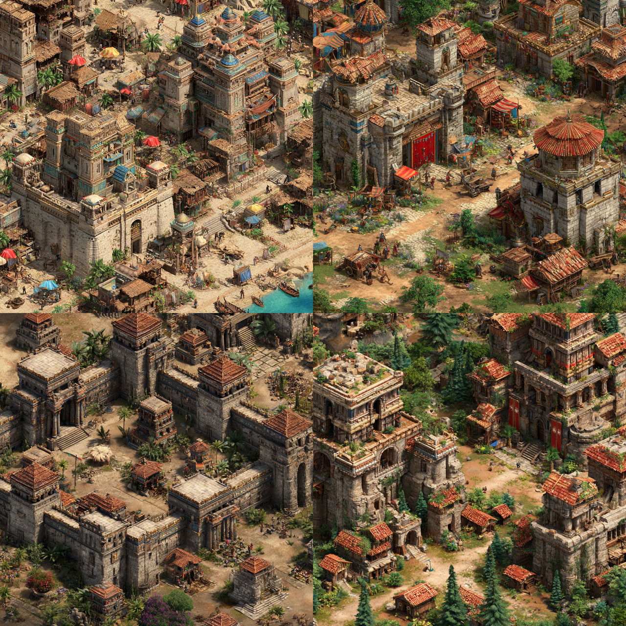 Age of Empires style, Midjourney V7, render 1 of 4