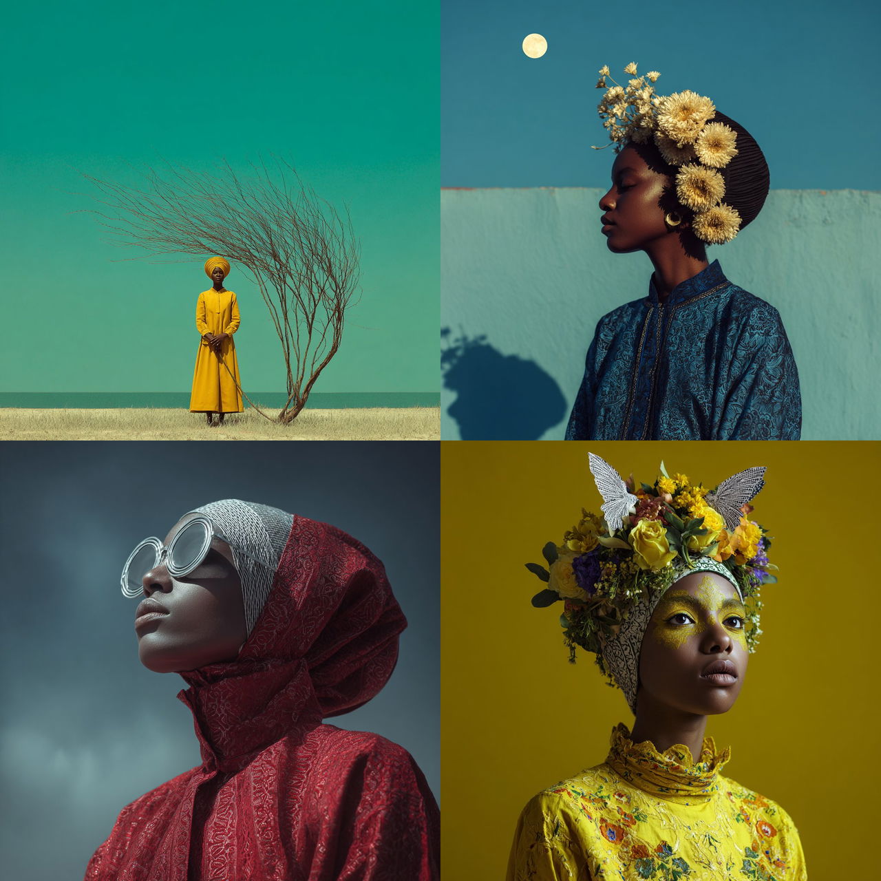 Aida Muluneh style, Midjourney V7, render 1 of 4