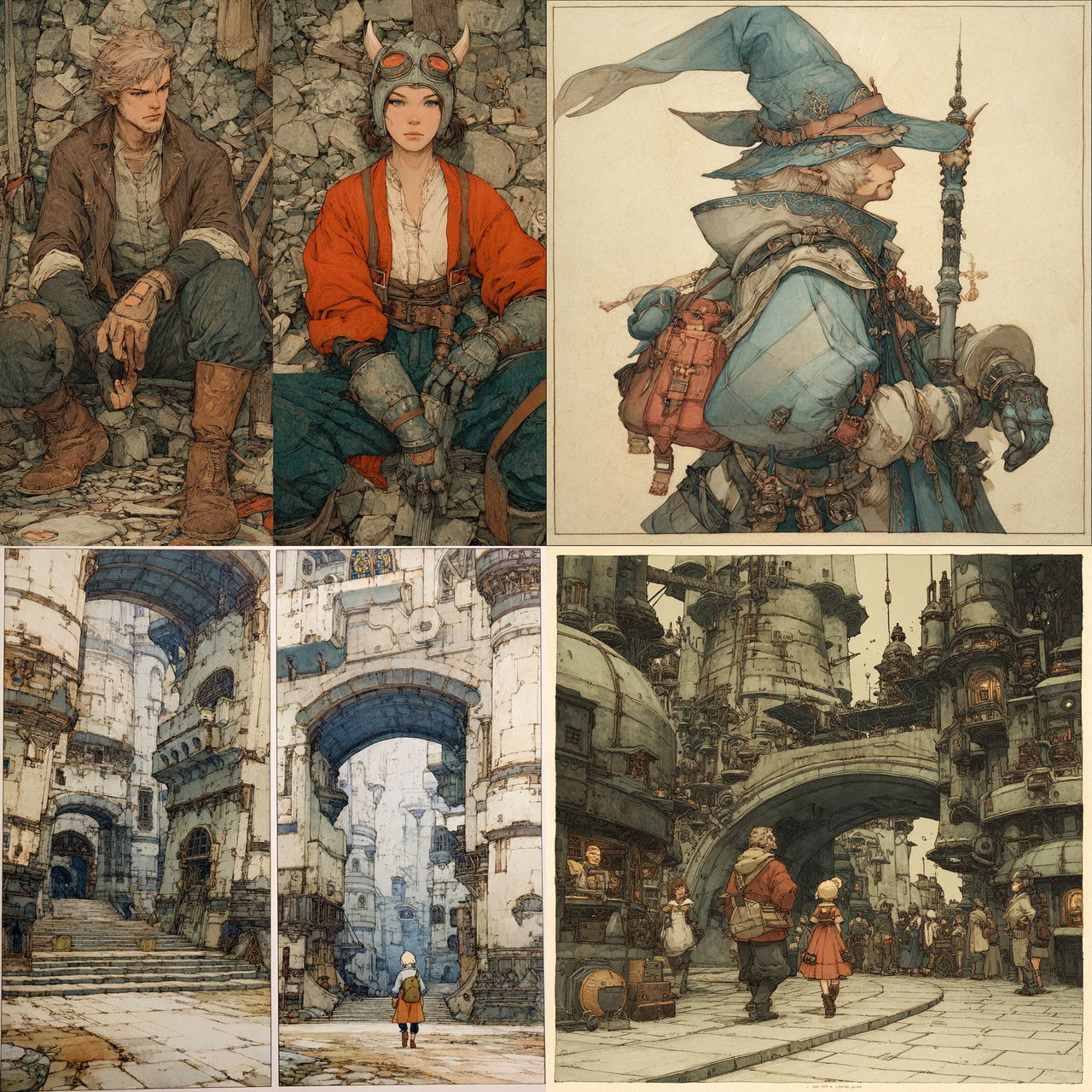 Akihiko Yoshida style, Midjourney V7, render 1 of 4