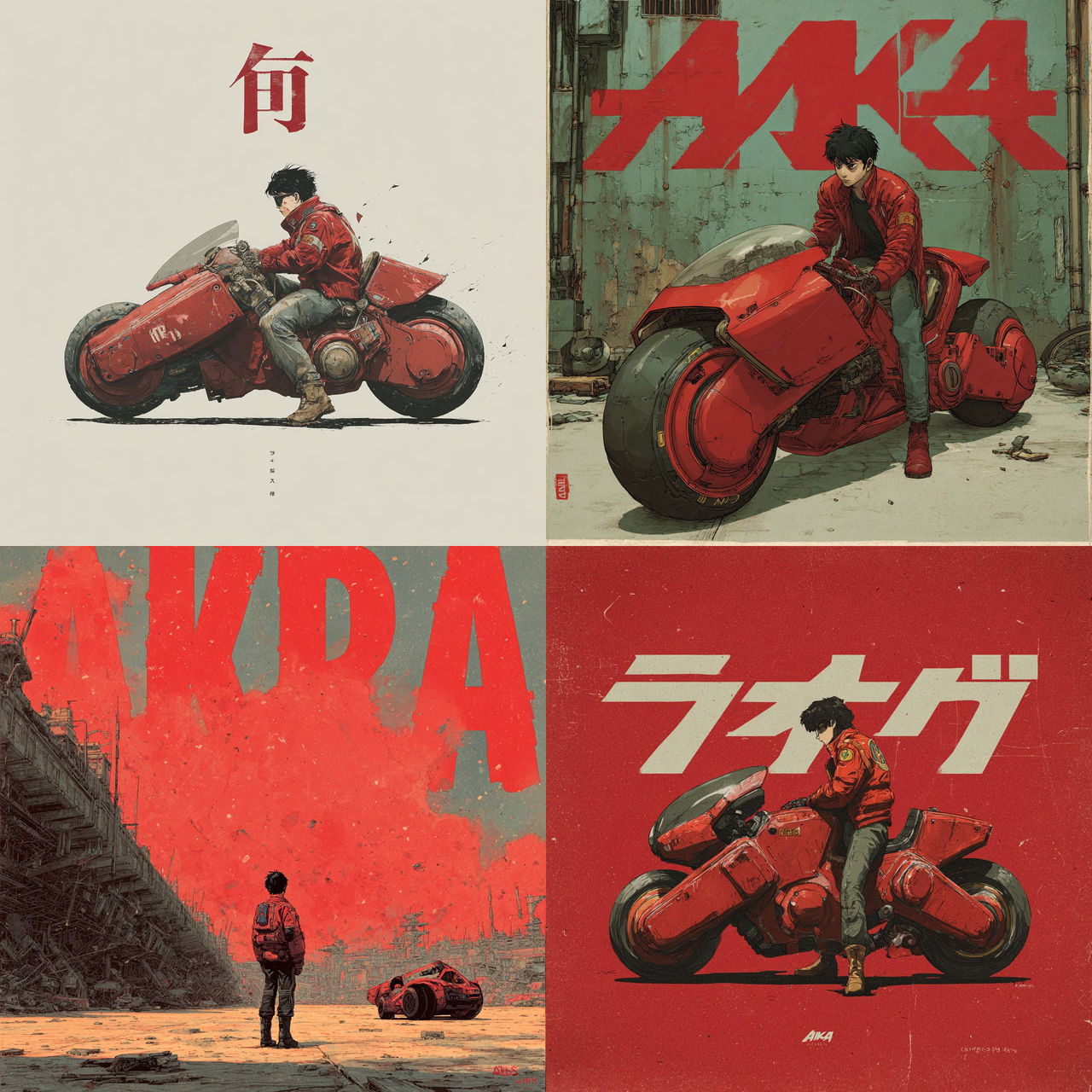 Akira style, Midjourney V7, render 1 of 4