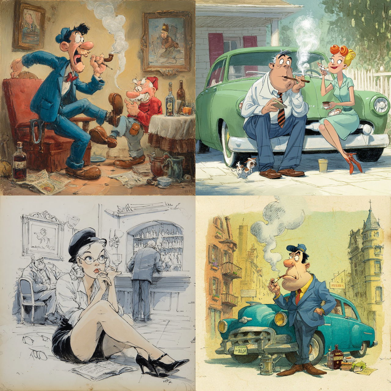 Al Capp style, Midjourney V7, render 1 of 4