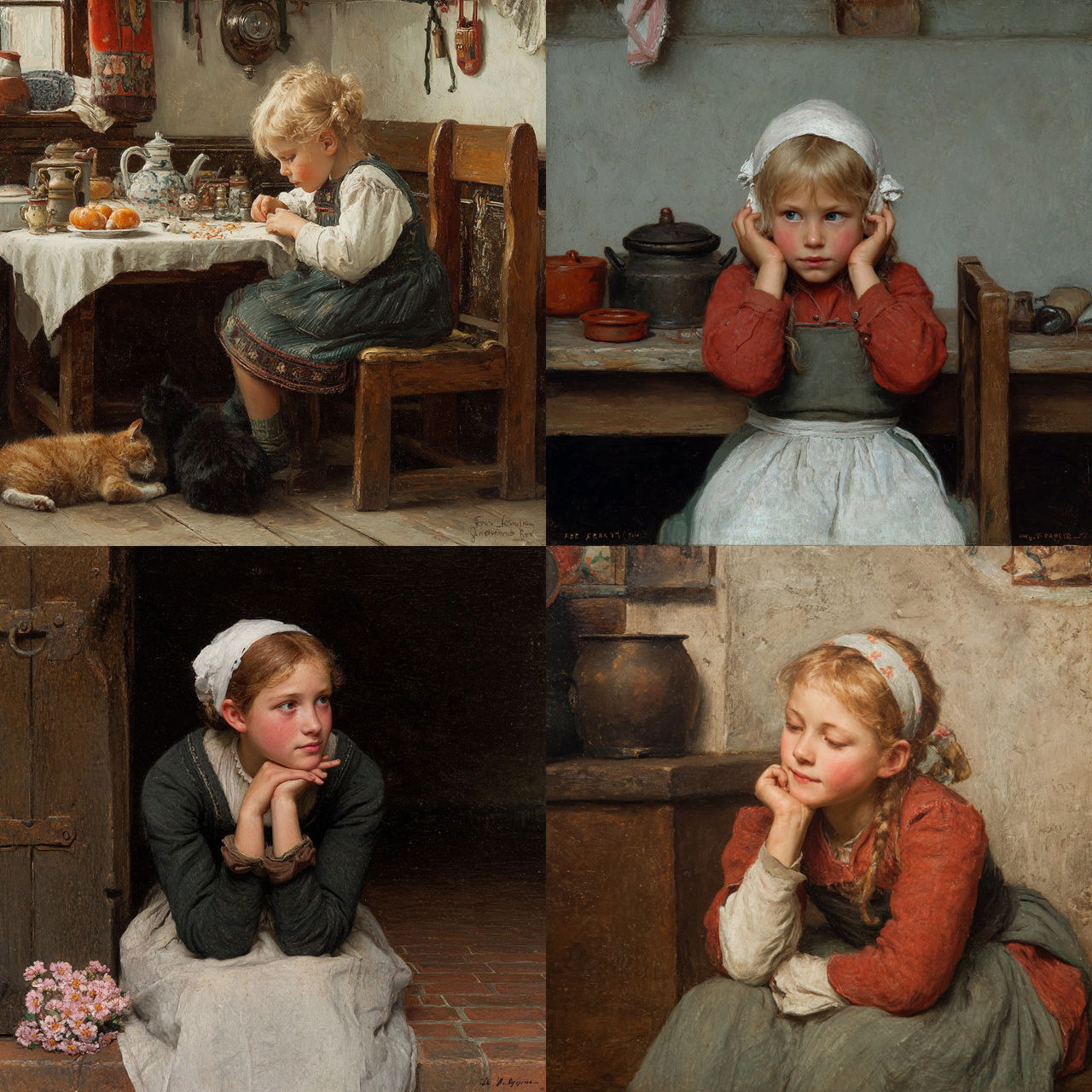 Albert Anker style, Midjourney V7, render 1 of 4