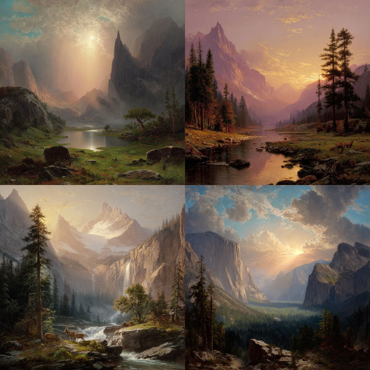 Albert Bierstadt style, Midjourney V7, render 1 of 4