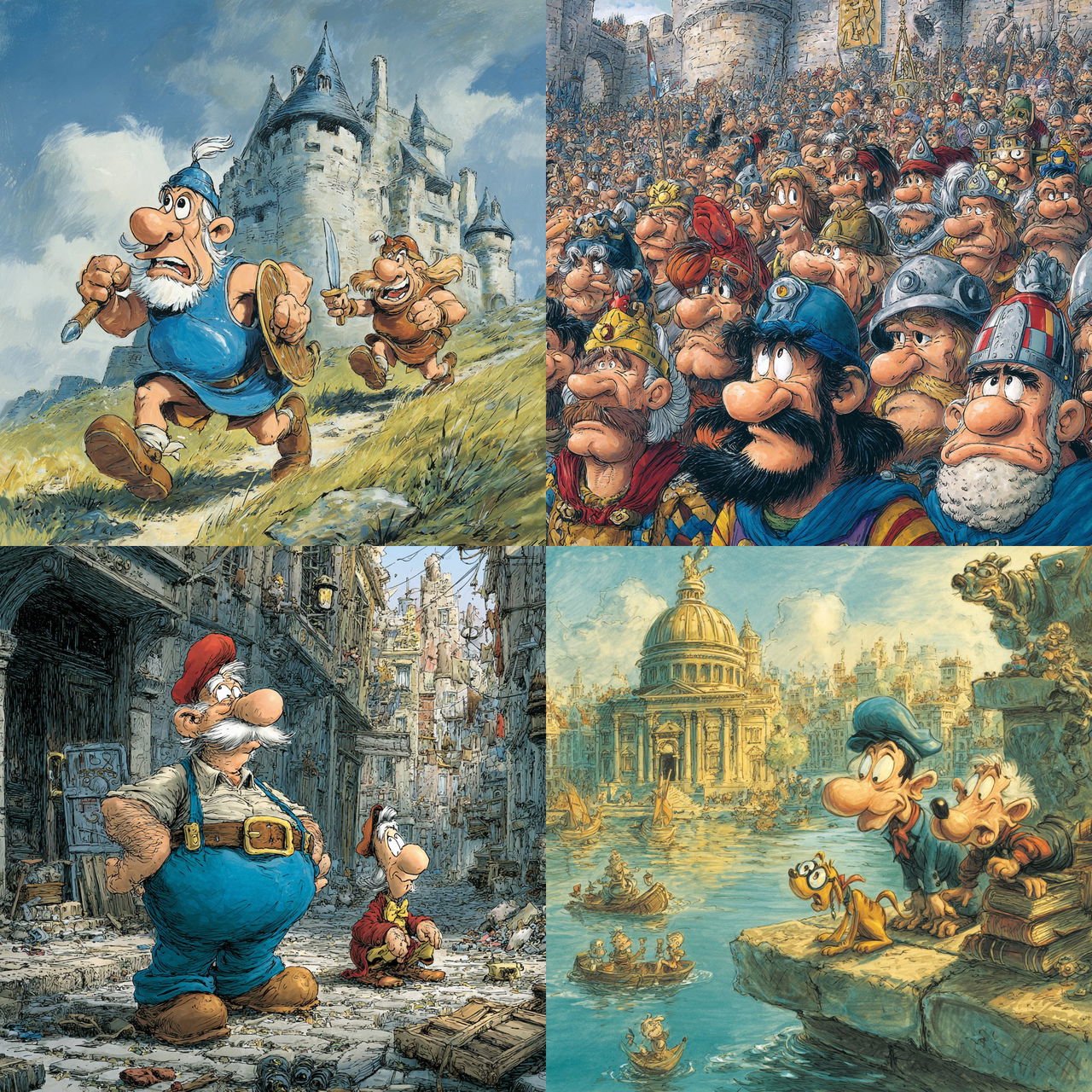 Albert Uderzo style, Midjourney V7, render 1 of 4
