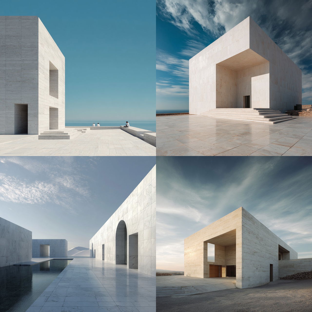 Alberto Campo Baeza style, Midjourney V7, render 1 of 4