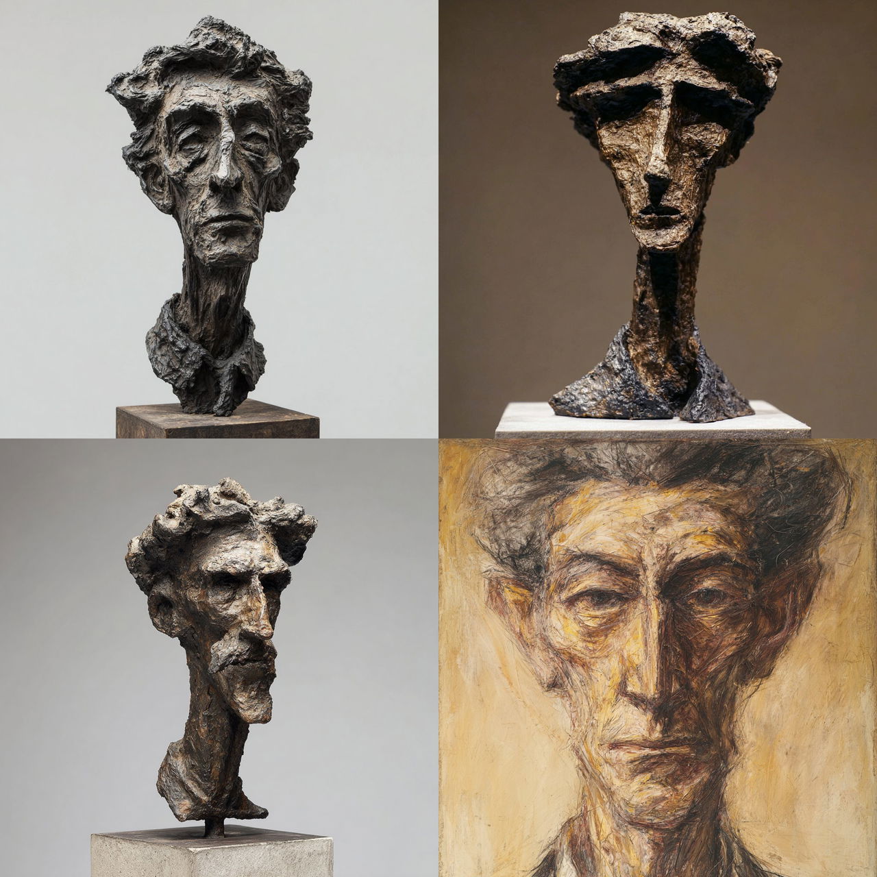 Alberto Giacometti style, Midjourney V7, render 1 of 4