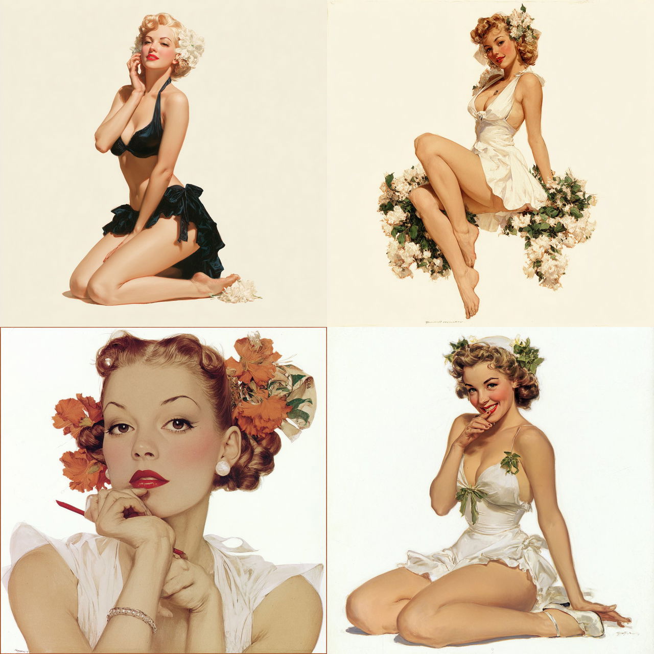 Alberto Vargas style, Midjourney V7, render 1 of 4
