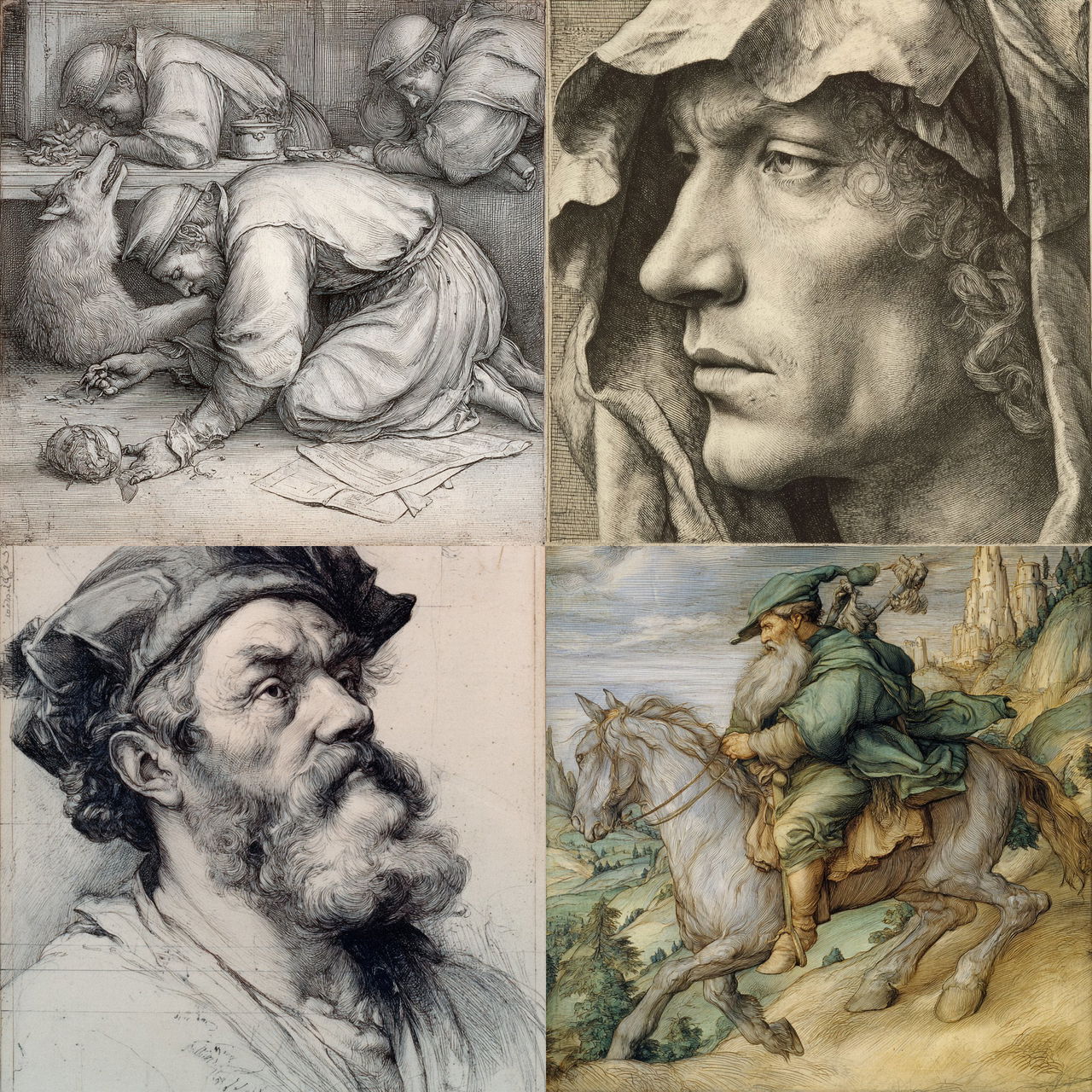 Albrecht Durer style, Midjourney V7, render 1 of 4