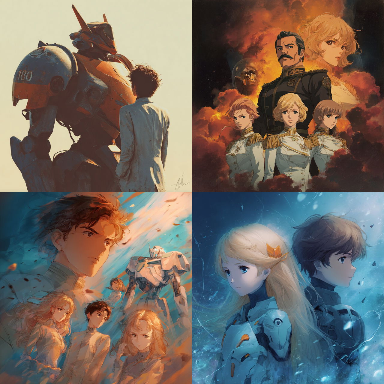 Aldnoah.Zero style, Midjourney V7, render 1 of 4