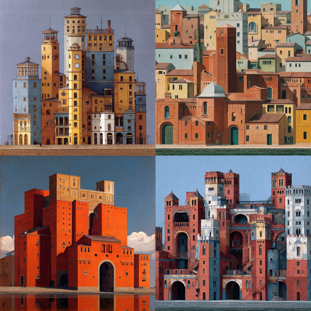 Aldo Rossi style, Midjourney V7, render 1 of 4