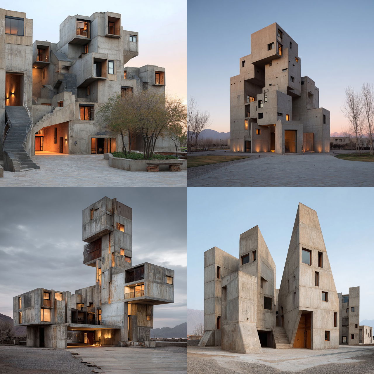 Alejandro Aravena style, Midjourney V7, render 1 of 4