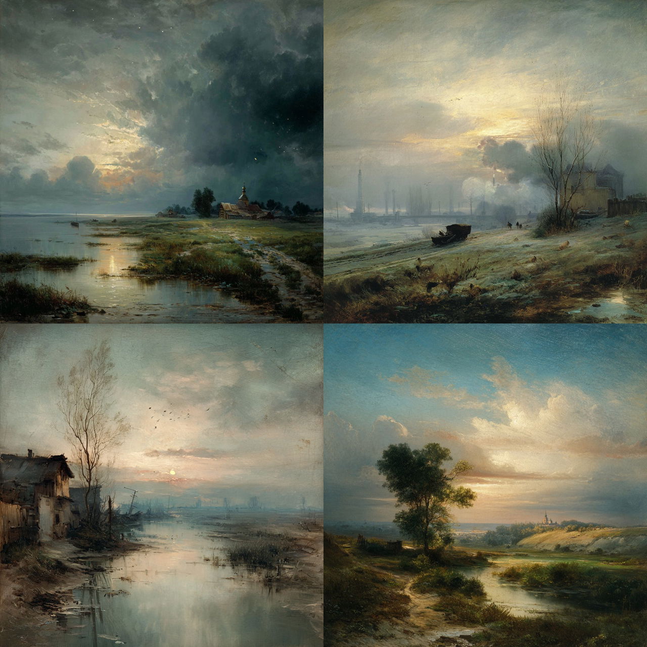 Aleksey Savrasov style, Midjourney V7, render 1 of 4