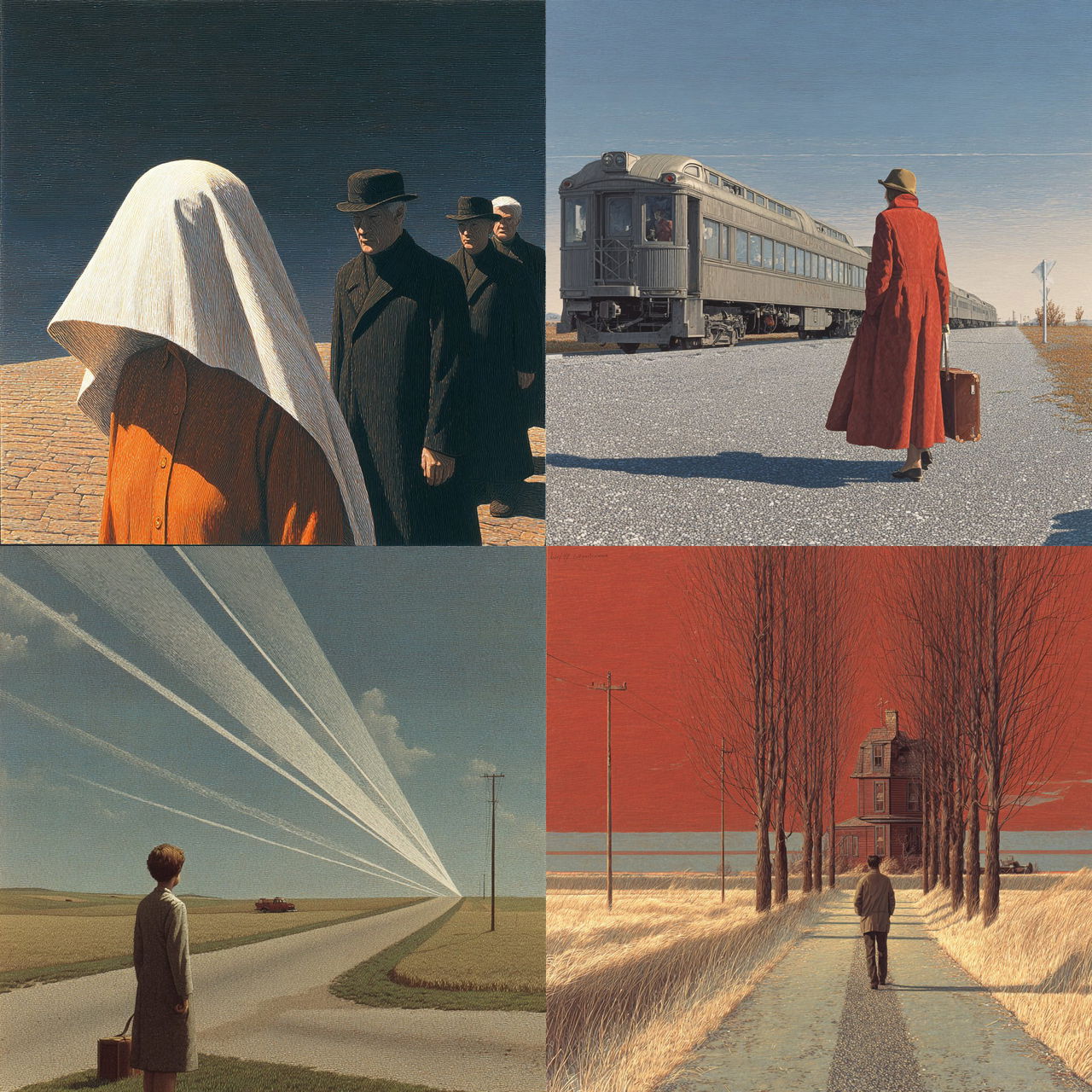 Alex Colville style, Midjourney V7, render 1 of 4