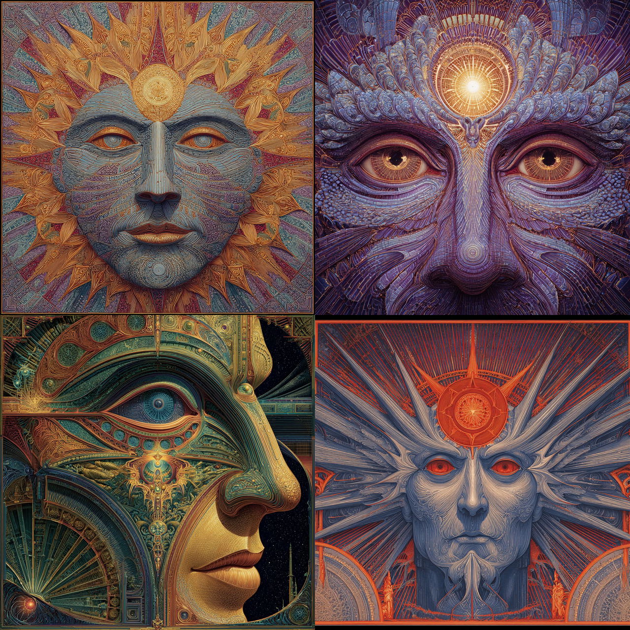 Alex Grey style, Midjourney V7, render 1 of 4