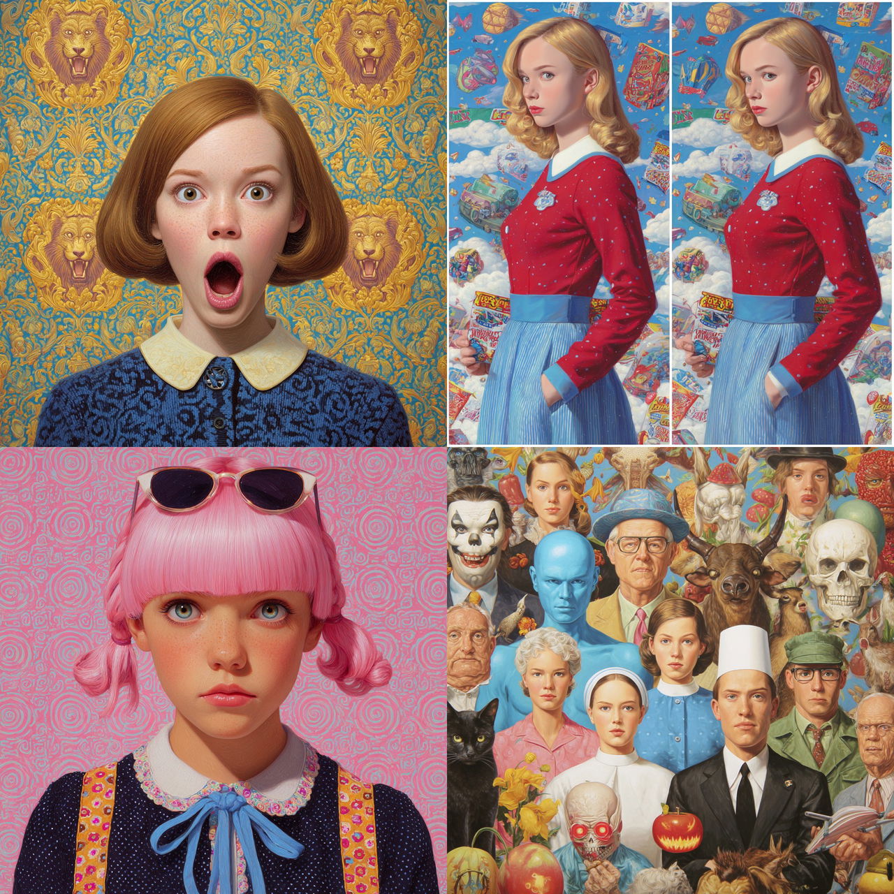 Alex Gross style, Midjourney V7, render 1 of 4