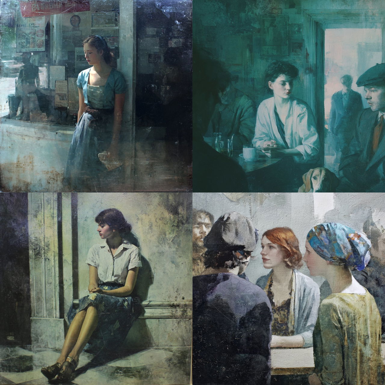 Alex Russell Flint style, Midjourney V7, render 1 of 4