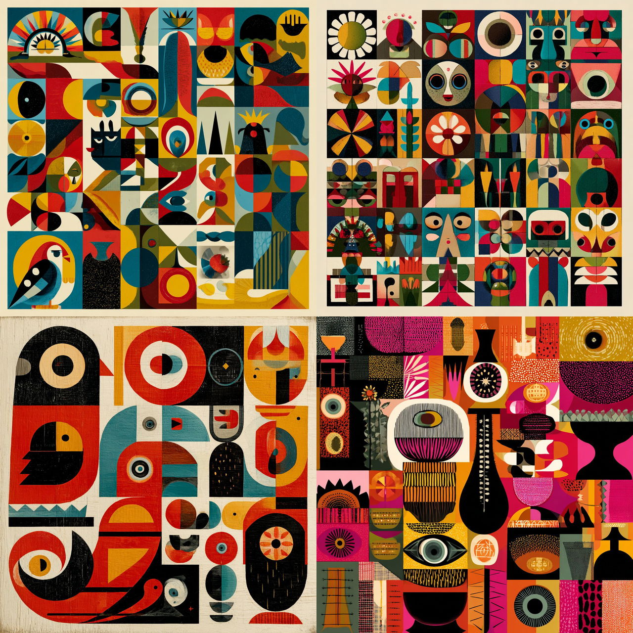 Alexander Girard style, Midjourney V7, render 1 of 4