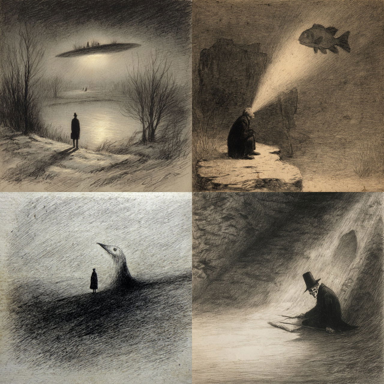 Alfred Kubin style, Midjourney V7, render 1 of 4