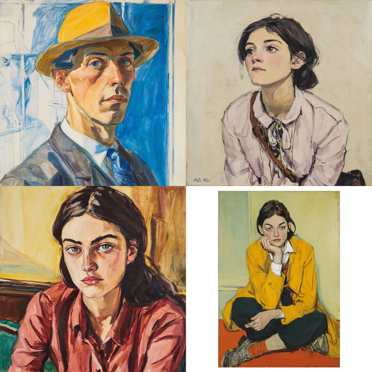 Alice Neel style, Midjourney V7, render 1 of 4