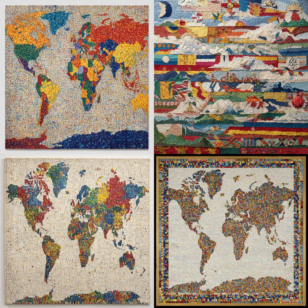 Alighiero Boetti style, Midjourney V7, render 1 of 4